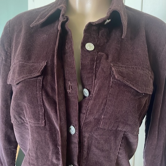 JEANOLOGY Corduroy Brown color, buttons closing front Womens midi DRESS size 8 - Picture 5 of 16